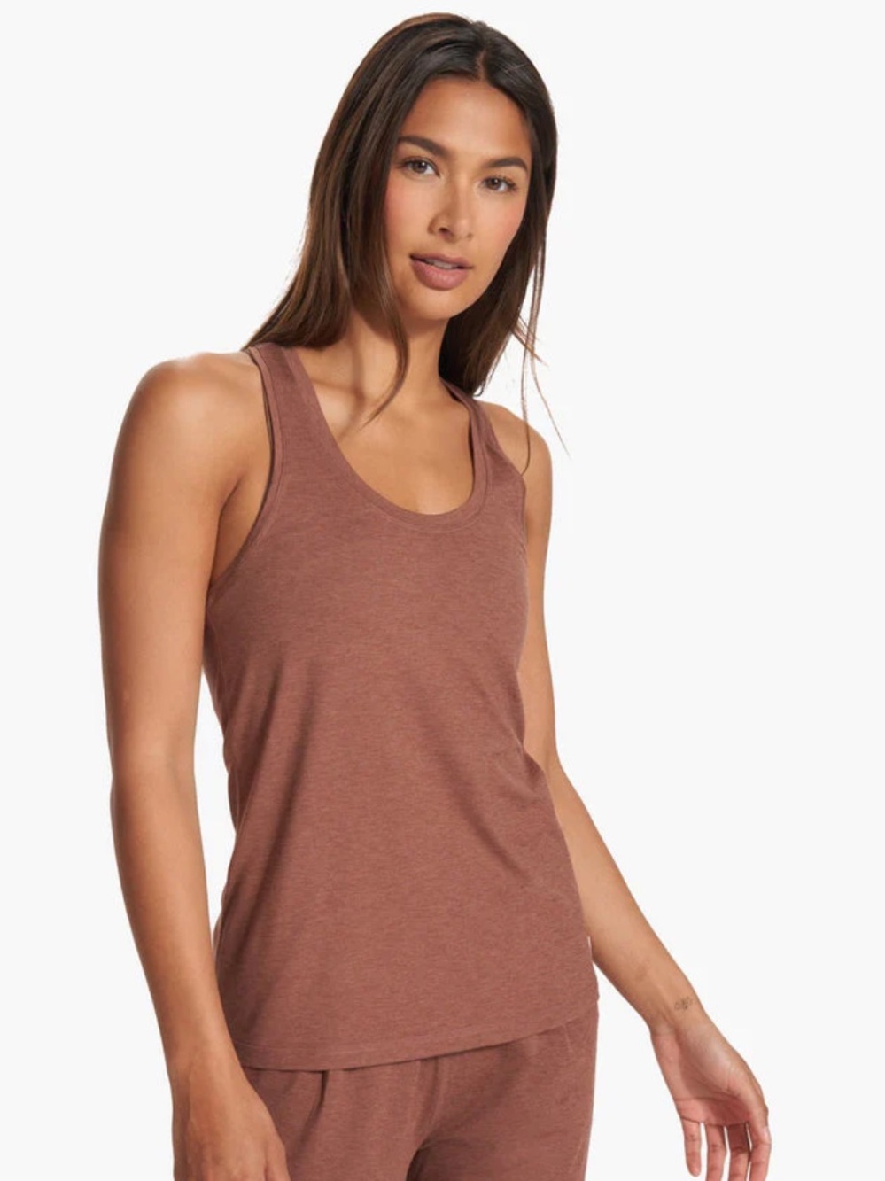 Vuori Lux Performance Tank Top Hazelnut Heather